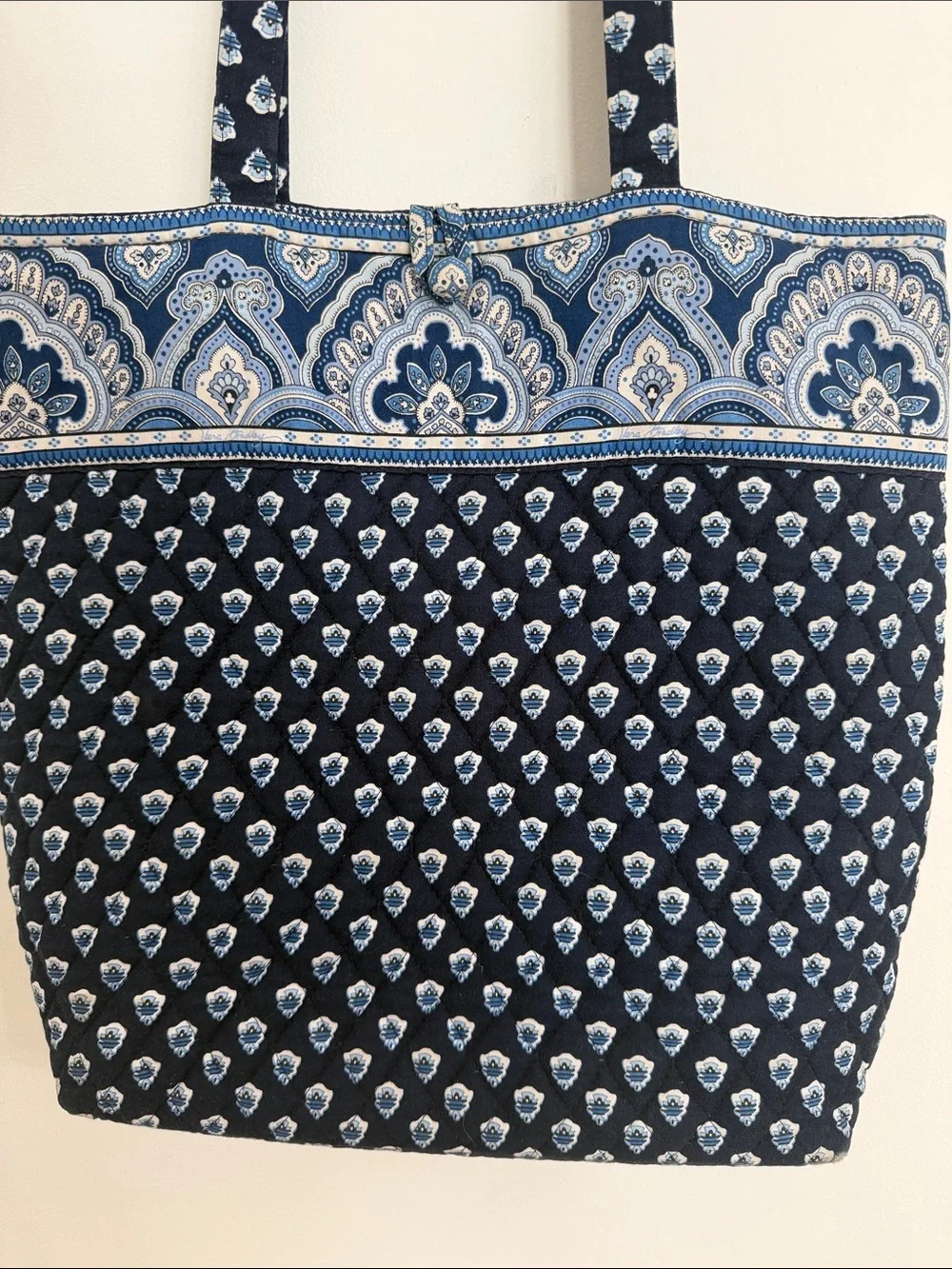 Vera Bradley Navy and Light Blue Paisley Quilted Tote